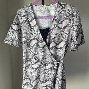 Animal print wrap dress